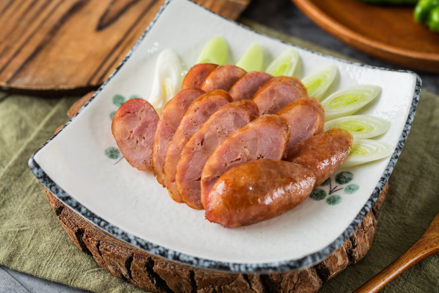 香煎香腸佐蒜苗